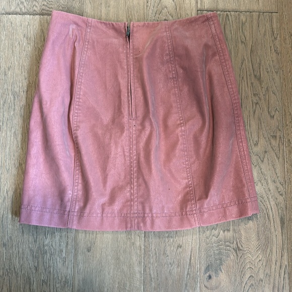 Free People Womens Mini Skirt Faux Vegan Leather Dusty Rose Pink Size 0 - Picture 5 of 8